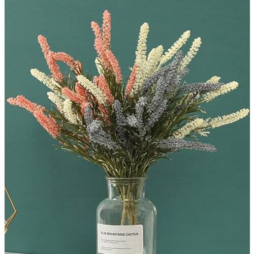 1 Bundle Romantic Provence Lavender Plastic Artificial Flowers Wedding Decorative Vase Home Decor Grain Christmas Fake Plant
