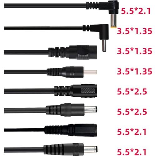 50cm 12V 5.5*2.1mm 5.5*2.5mm female male DC power cable LCD LED dc data line 3.5*1.35mm Monitor extension wire dc power cord