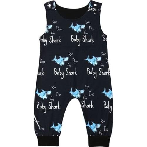 Baby Boy Romper Kids Clothes Summer Infant Shark Romper Sleeveless Jumpsuit Toddler Boy Outfit Children Clothing 0-24M
