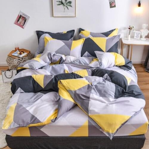 4pcs Geometric PatternGirl Boy Kid Bed Cover Set Duvet Cover Adult Child Bed Sheets And Pillowcases Comforter Bedding Set