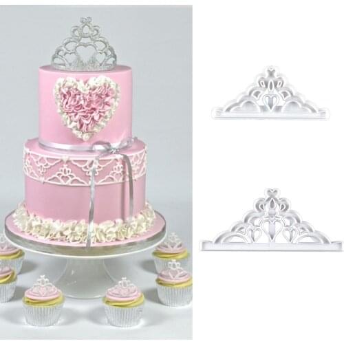 Crown Plastic Fondant Cutter Cake Mold Fondant Cupcake chocolate decorating mold tools Decorating Tools gumpaste J0W5