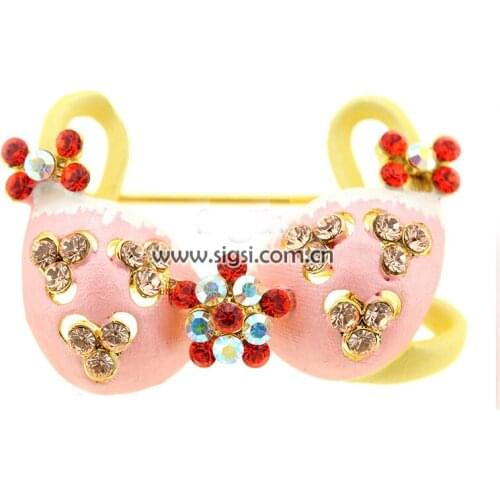 Fashionable color Ladies bra model crystal rhinestone brooch