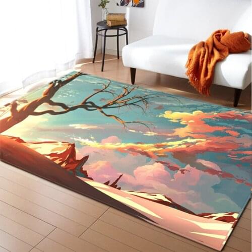 New style living room carpet kitchen mat flannel non slip sofa area carpet 3D Island view home decoration bedroom carpet
