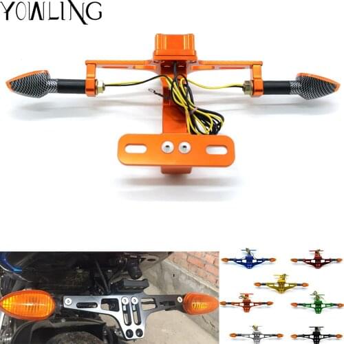 New Universal Motorcycle Adjustable Number License Plate Mount Holder Bracket Registration Number Plate Cover Kit for honda