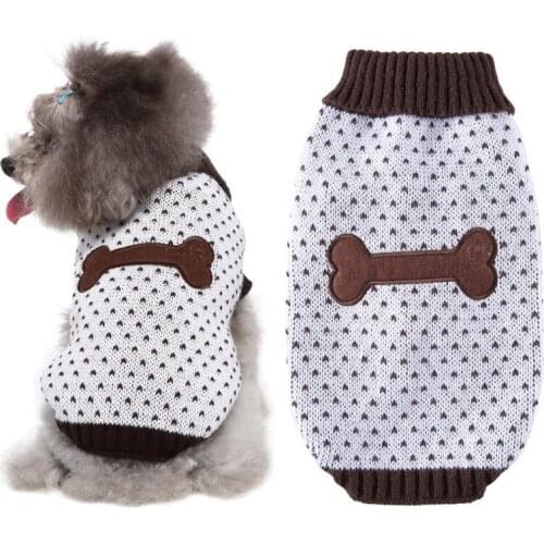 Pet Dog Clothes Knitted Classic Pet Sweater Small Medium Autumn Winter Thick Warm Costume Daily Wear Indoor Outdoor