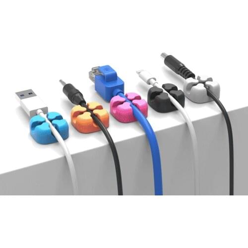 Office Home Cable Clip Self Adhesive Silicone Cable Organizer Cord Wire Holder Data Cable Charging Cable Clips Desk Management