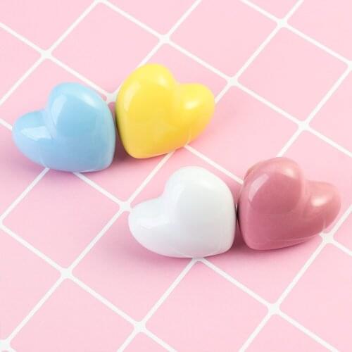 Love Heart Shape Cabinet Knobs Lovely Cupboard Handles Ceramic Dresser Knobs and Drawer Handles Dresser Handles with Screws 1pcs