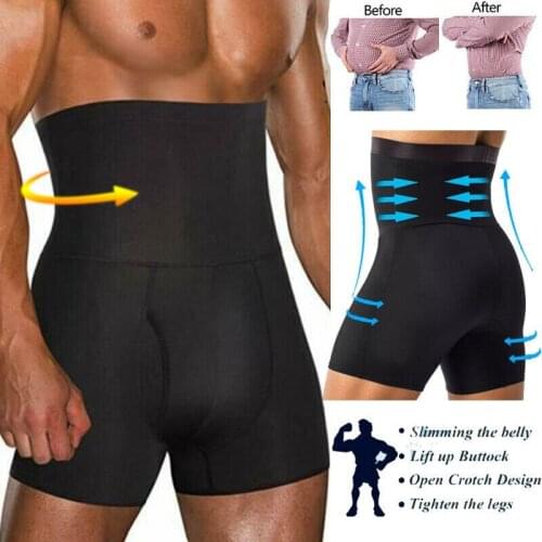 Men Waist Trainer Tummy Control Shorts High Waist Slimming Underwear Body Shaper Seamless Belly Girdle Boxer Briefs Shapewear