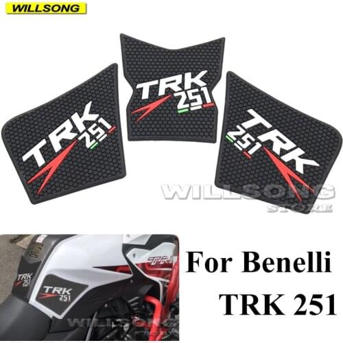 Silica Gel Anti Slip Sticker Tank Pad Side Knee Grip Protector For Benelli TRK 251 Motorcycle Accessories LOGO