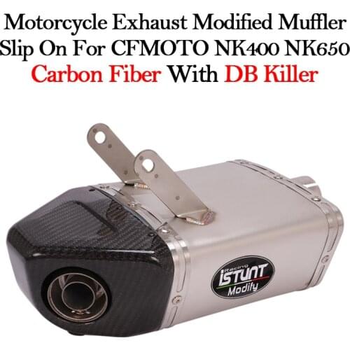 Slip On For CFMOTO NK400 NK650 NK 400 Motorcycle Yoshimura Exhaust Modified Box Escape Moto Bike Mid Link Pipe Muffler DB Killer