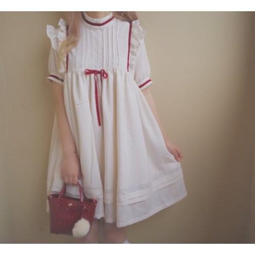 Unique Design Japanese Palace Style European Theme Lolita Dress Short Sleeve 2 Length Style