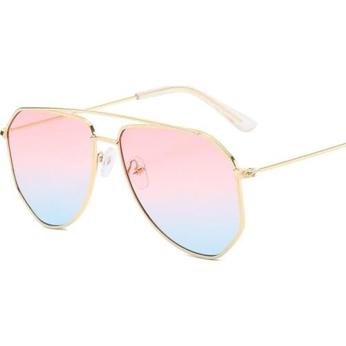 2020 Vintage Brand Design Pilot Sun Glasses for Men Women Metal Frame Driving Sunglasses UV400 Pink Mirror Gradient EyeGlasses