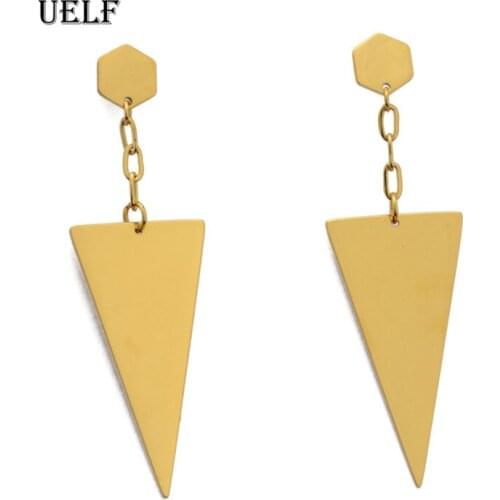 Uelf Korean Long Statement Geometric Triangle Tassel Dangle Drop Earrings For Women Earings Fashion Jewelry Oorbellen Brinco
