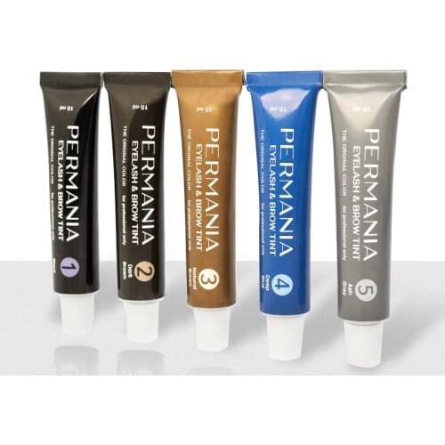 5 Kits Permania Eyelashes Tint For Eyebrow Coloring Korea Eyebrow Long Lasting Waterproof Dye Kits Easy To Operate Makeup Tools