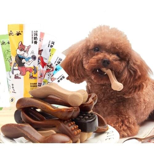 5 pcs Pet Dog Chew Food Toys Feeders Molar Tooth Cleaning Snack Toothbrush Beef Dogs Snacks Treats Foods for Small Large Dogs