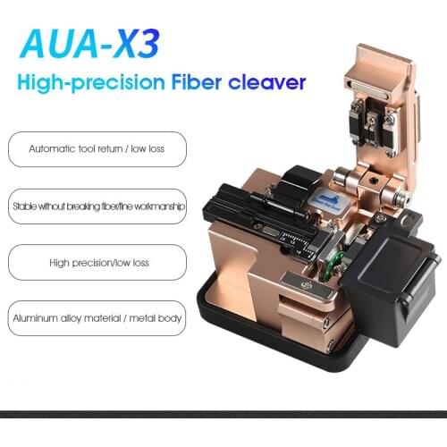 AUA-X3 FTTH Cable Fiber Optic Cutting Knife High Precision Fiber Cleaver,Tools CutterThree-in-one clamp slot 24 Surface Blade