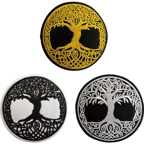 Big Tree with Three Colors Embroidery Velcro Patches Tree of Life Army Tactical Military Badge Clothing Backpack Decoration DIY