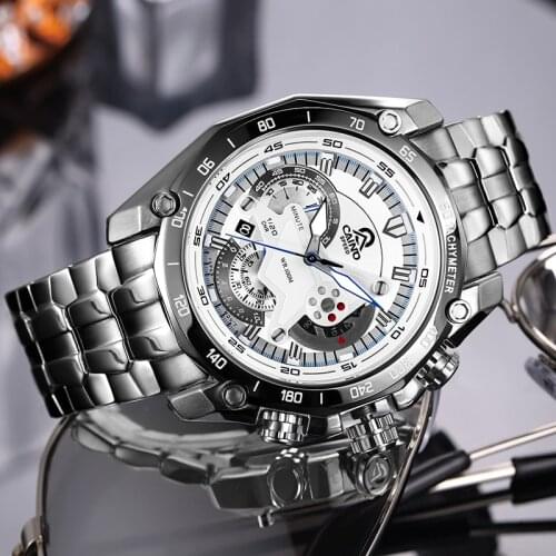 CAINO Mens Multi-Function Sports Watches Men Luxury Brand Waterproof Analog Quartz Wrist Watch Luminous Hand Relogio Masculino