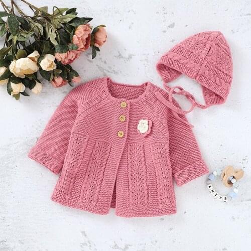Baby Sweaters Knitted Newborn Bebes Girls Jackets & Coats Autumn Winter Infant Kids Knitwear Long Sleeve 0-2Y Childrens Clothes
