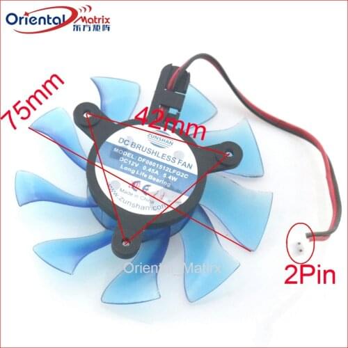 DF0801512LFG2C DC12V 0.45A 75mm VGA Fan For HIS 4870 4890 7870 5770 5870 6770 6850 7770 5850 7750 Graphics Card Cooling Fan