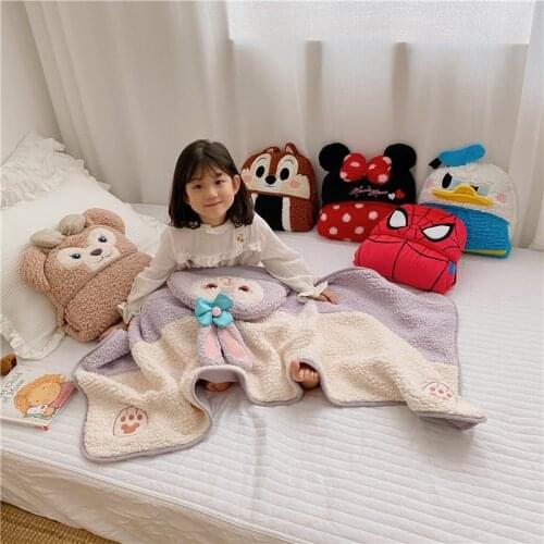 Disney Mickey Minnie Mouse Chip & Dale StellaLou Large Hooded Cloak Air Conditioning Cover Children Kindergarten Nap Blanket