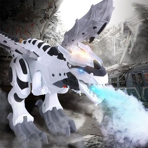 Electric Dinosaur Kids Pet Robot Toys Spray Dragon Walking Swing Lighting Sound Animal Model Boys Children Birthday Gifts