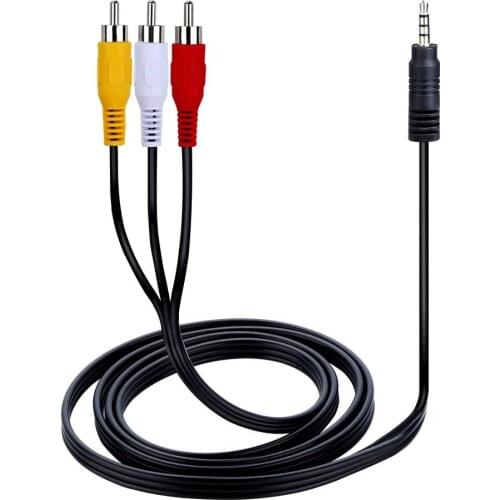 3.5mm to 3 RCA 1/8" Male Plug to RCA Stereo Audio Video Male AUX Cable 4FT Cord (3.5mm to 3 RCA)