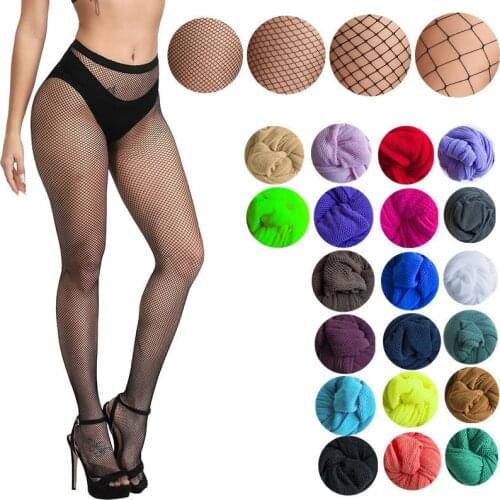 Women Fishnet Stockings Multicolor Plus Size Pantyhose Colored Small Middle Big Mesh Fish Nets Tights Anti Hook Nylon Panty hose