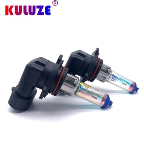 KULUZE 2 Pcs HB4 9006 12V55W Rainbow Blue Plasma P22d Car Quartz Halogen Bulb Fog Lamp Automobile Headlamp