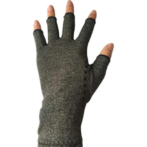 Linen Gray Pressure Fitness Gloves Fingerless Men Women Sunscreen Rehabilitation Silicone Outdoor Sports Cycling Riding Gloves