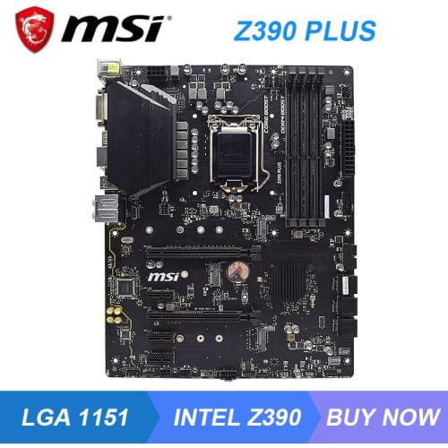 MSI Z390 PLUS LGA 1151 Intel Z390 Desktop Gaming PC Motherboard DDR4 128G PCI-E 3.0 M.2 HDMI Core i7 9700KF i7 9700K CPUS USB3.1