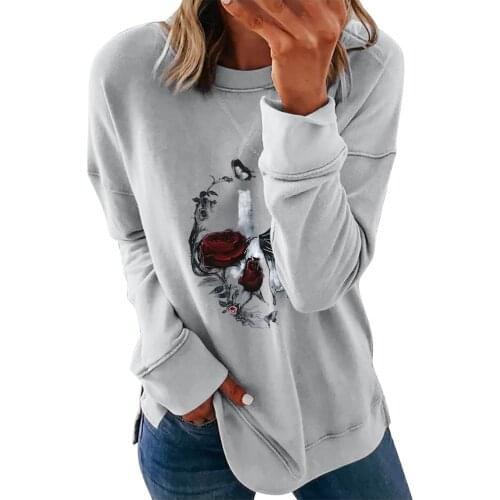 Fashion Oversized sweatshirts Halloween Print Loose Casual Sweatshirt Long Sleeve Pullover Harajuku Tops Women moletom feminino