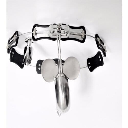 Adjustable Size Stainless Steel Male Chastity Belt, T-type Chastity lock, Chastity Device, Adult Game, Sex Toy, S097