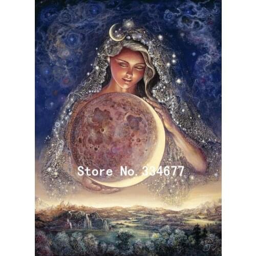 Moon goddess Oil Painting Embroidery Needlework 14CT Counted Unprinted DIY Cross Stitch Kit Handmade Art Wall Decor