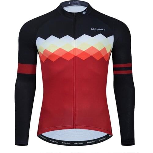 Wulibike 2020 new cycling jersey mens long sleeve spring and autumn bicycle clothes outdoor sports wear bike top blouse