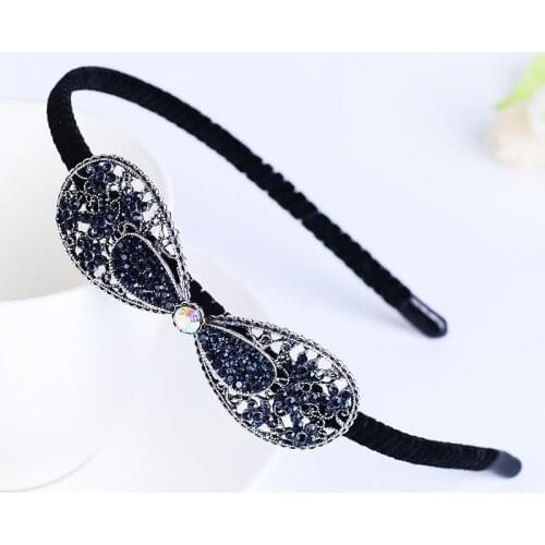 EASYA Handmade Rhinestone Crystal Bowknot Flower Hairband Fashion Butterfly Leaf Bezel Headband Hair Accessories For Women