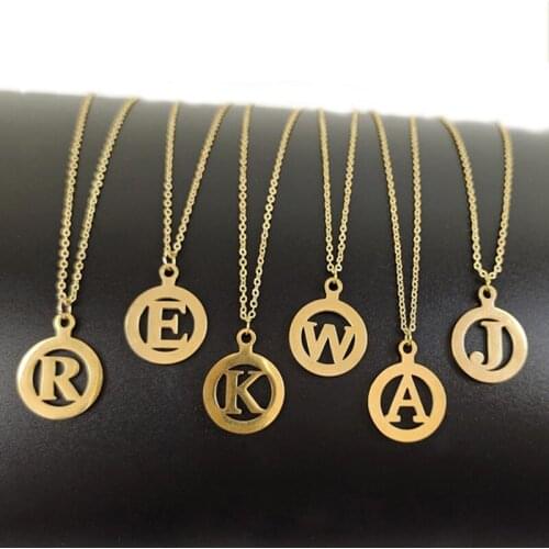 Initial Stainless Steel Necklaces for Women A-Z Alphabet Letter Pendant Necklaces Personalization Gold Choker Glamour Jewelry