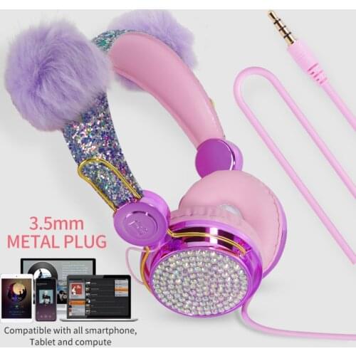 Cartoon Cute Cat Wired Headphone Girls Daughter Music Stereo Earphone Computer Phone Headset Kids Gift With Mic