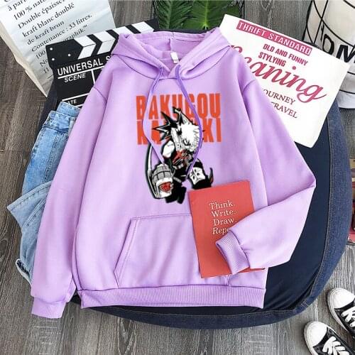 Anime My Hero Academy Bakugo Katsuki Print Women Men Hoodies Sweatshirts Unisex Streetwear Pullover Winter Oversize Tops