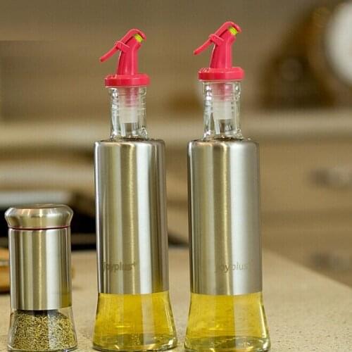 Silver Stainless Steel Olive Pump Spraying Oil Bottle Sprayer Can Oil Jar Pot Tool Can Pot Cookware Kitchen Tools ss832