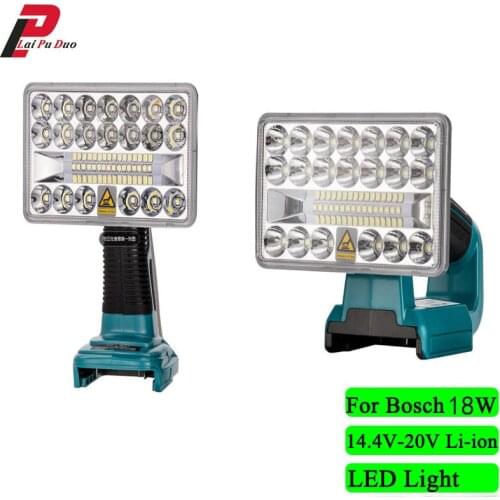 BAT618 LED Flashlight Outdoors Spotlight Light for Bosch 12W 14.4V-20V Li-ion battery BAT609 BAT609G