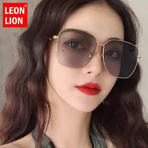 LeonLion Oversized Sunglasses Women 2021 Retro Glasses Women/Men Luxury Brand Sunglasses Women Vintage Oculos De Sol Feminino