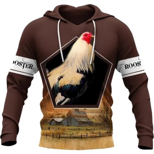 CLOOCL Men Hoodie Rooster Farming Animal 3D Print Cock Hen Hooded Sweatshirt Men Women Harajuku Streetwear Coat Pullover