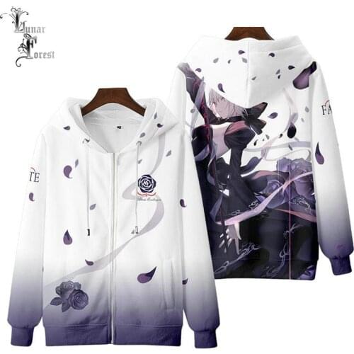 Fate/Saber 3D Printing Men/Women Autumn Fashion Japanese Anime Zipper Hoodies Sweatshirt Long Sleeves Pollover Plus Size