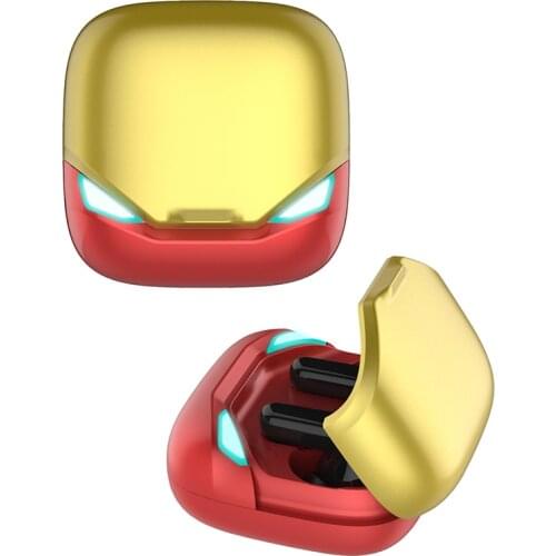 TWS Bluetooth 5.2 Earphones,Iron Man styling Wireless Gaming Headphones with Type C Charge Suitable for Android ios harmony os