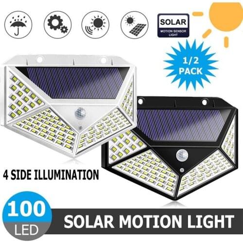 100 LED Solar Light Outdoor Solar Lamp Powered Sunlight Waterproof Patio Lights PIR Motion Sensor Light for Garden Decoration