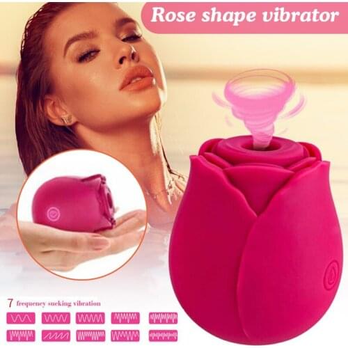 Hot Female Masturbation Device with 7 Modes Vibrating Egg Rechargeable Clitoral Rose-shaped Vibrator Gift for Women Sex