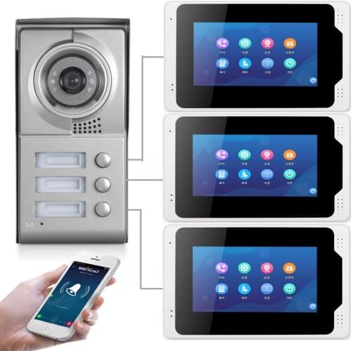 Tuya APP Control Video Intercom 7 Inch LCD Wifi Wireless Video Door Phone Doorbell Visual Intercom KIT For 2/3 Apartment