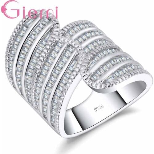 High Quality Hot Sale Luxury Ring Women Anniversary Engagement Wedding Party Jewelry 925 Sterling Silver Cubic Zirconia