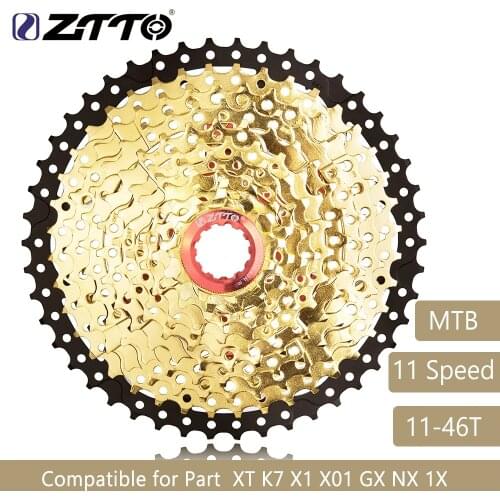 ZTTO Mountain Bike MTB 11 Speed Cassette 11S 46T Bicycle Parts Gold Golden Cassete Freewheel Sprocket Cdg For XT K7 X1 X01 GX NX